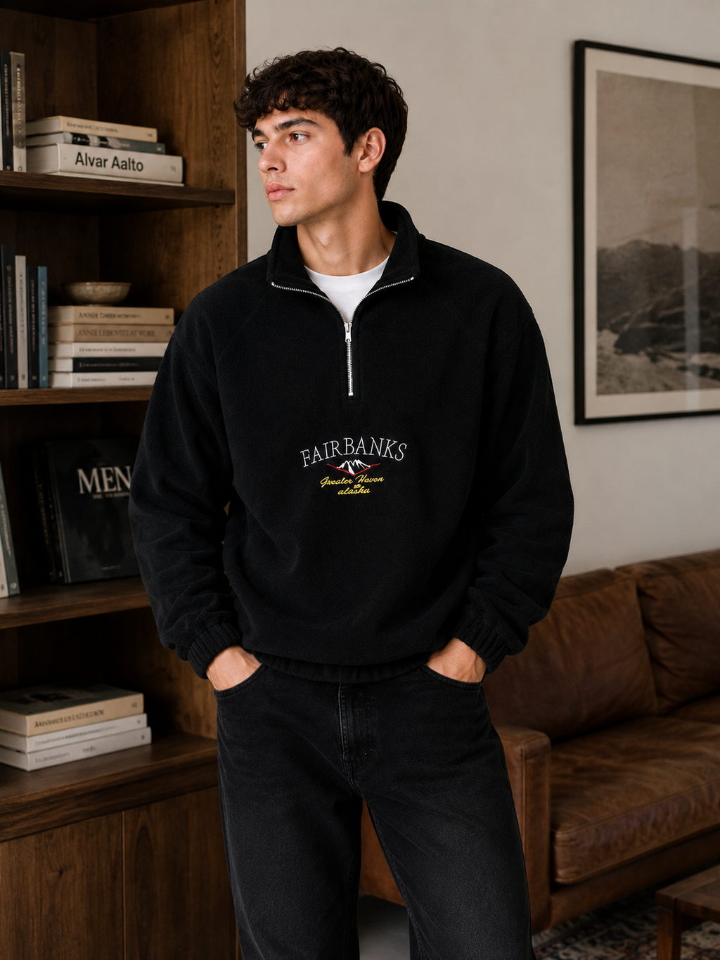 Men's Half Zip Sweater Relaxed Fit Casual Wear