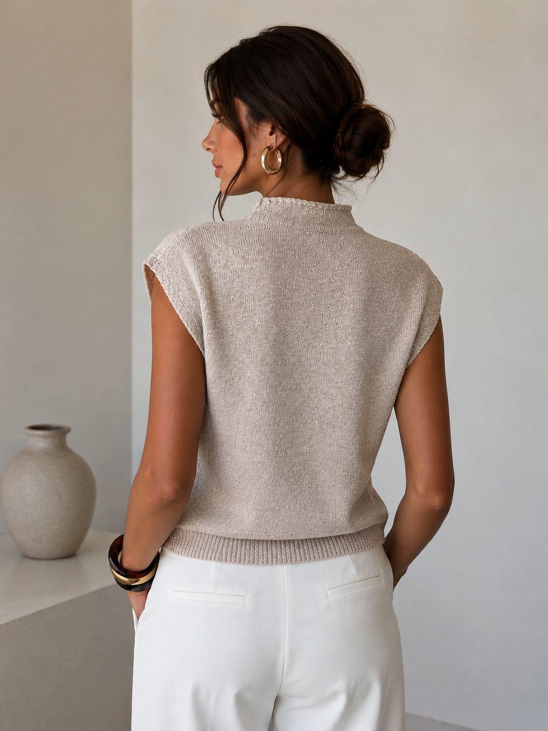 Women's High Neck Sweater Minimalist Casual Chic Style