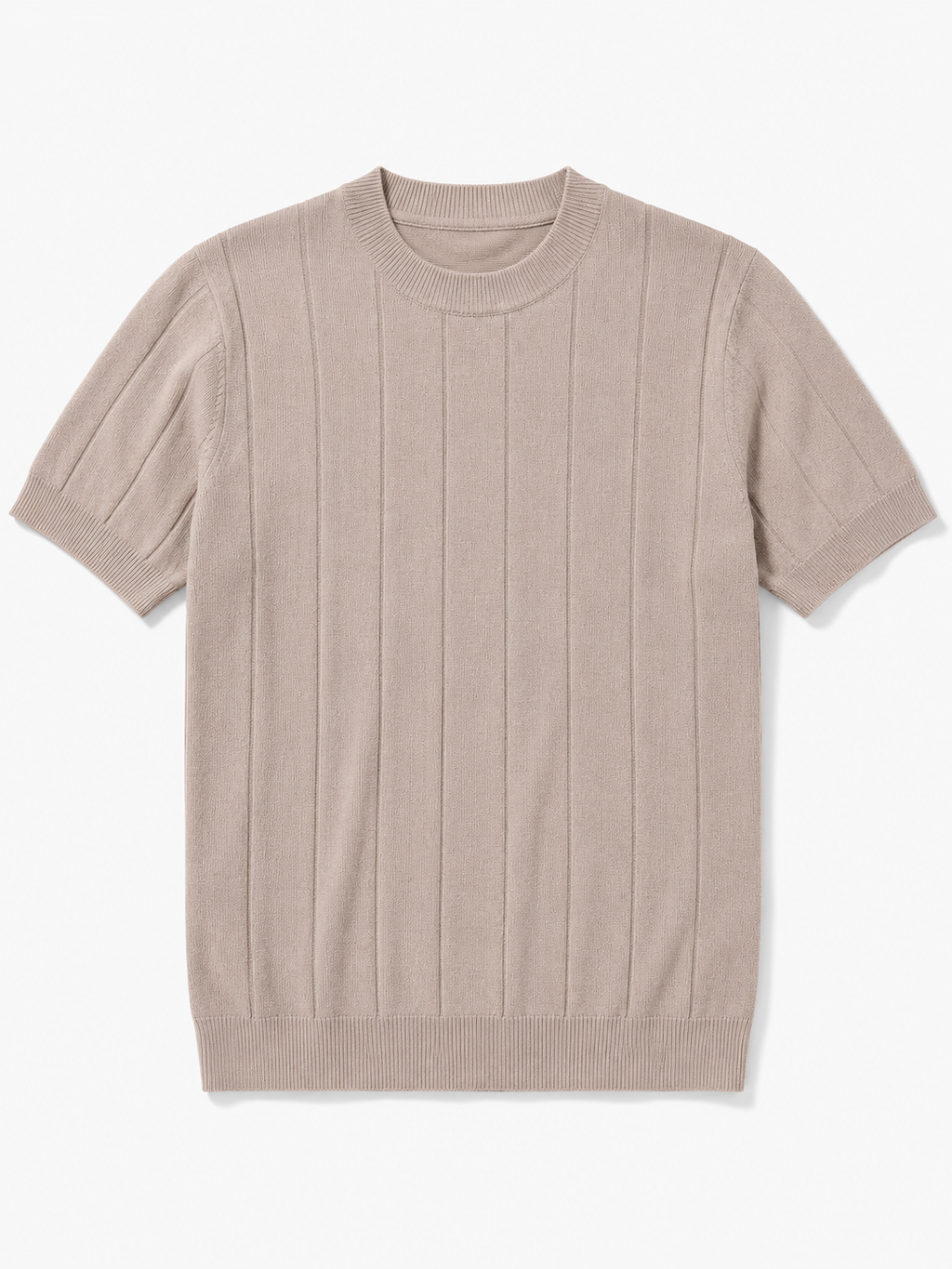 Men's Striped Short Sleeve Knit Shirt Casual Slim Fit Top