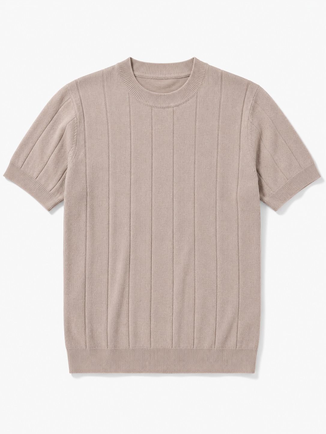 Men's Striped Short Sleeve Knit Shirt Casual Slim Fit Top