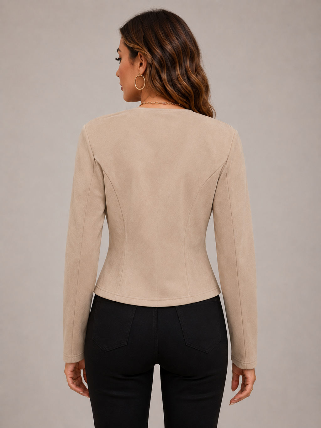 Women's Casual Zip Up Jacket Chic Minimalist Outerwear