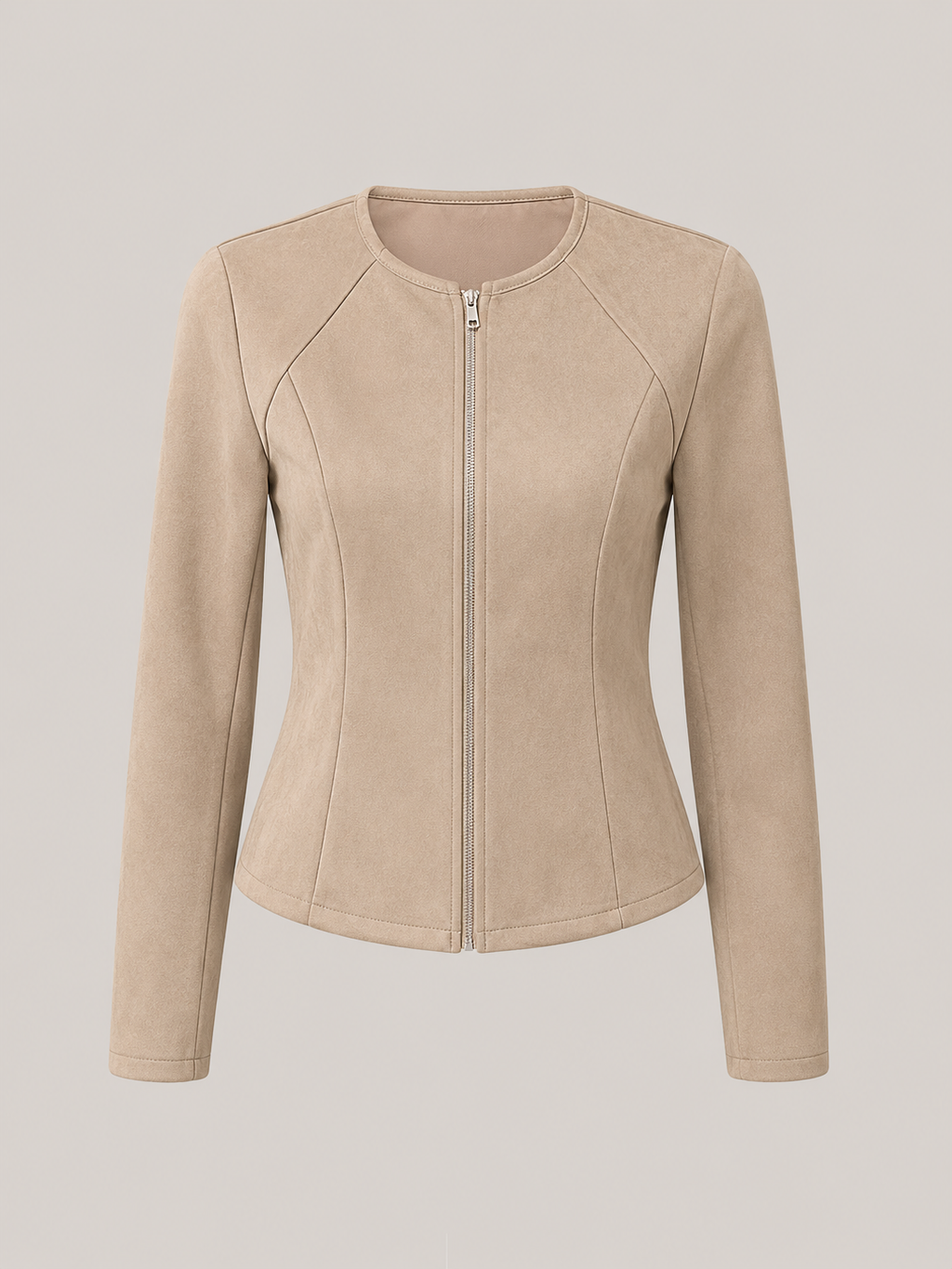 Women's Casual Zip Up Jacket Chic Minimalist Outerwear