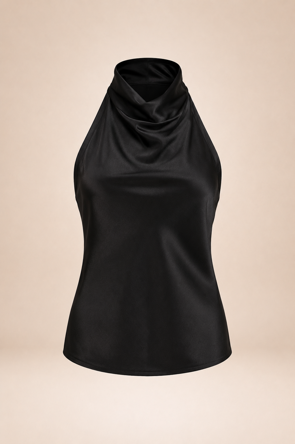Women's Satin Halter Top, Halter Neck Backless Figure Enhancing Top