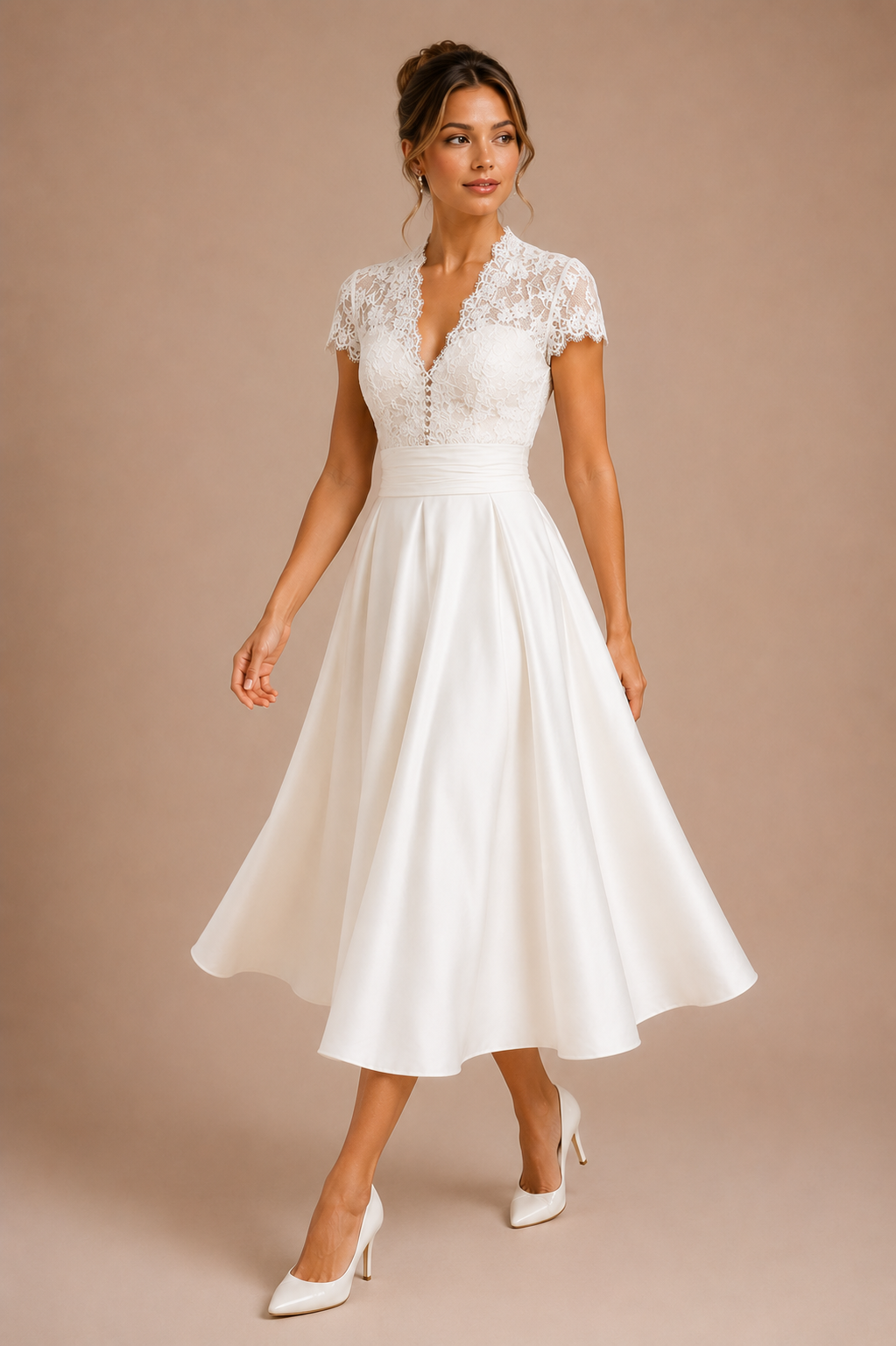 Women's Elegant Midi Dress for Special Occasions and Events