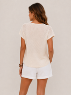 Women's Lightweight Lace Trim Top Timeless Summer Style