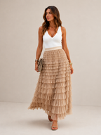 Women's Elegant Maxi Skirt for Summer and Vacation Wear