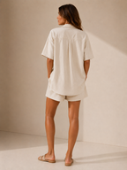 Women's Elegant Linen Co Ord Set for Summer and Resort Wear