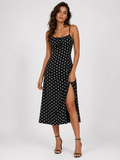 Women's Elegant Polka Dot Dress for Summer and Vacation Wear