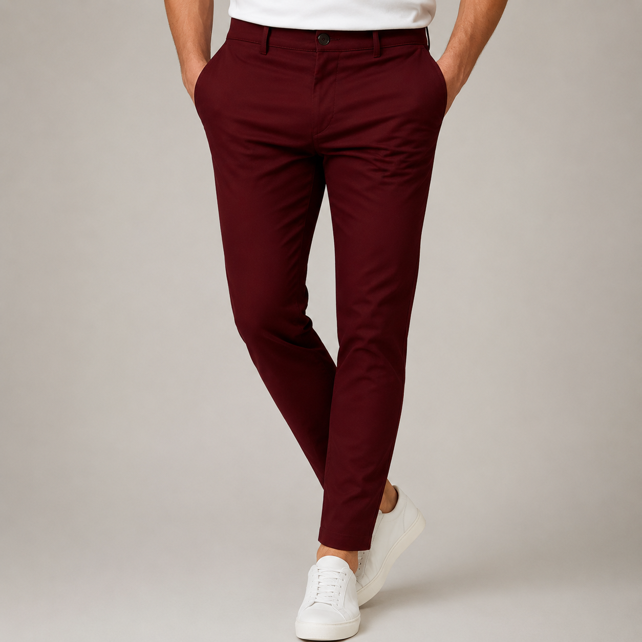 Men's Tailored Slim Fit Stretch Business Trousers