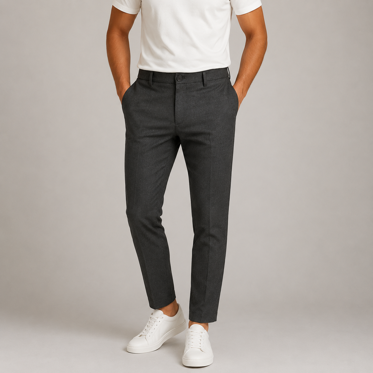 Men's Tailored Slim Fit Stretch Business Trousers