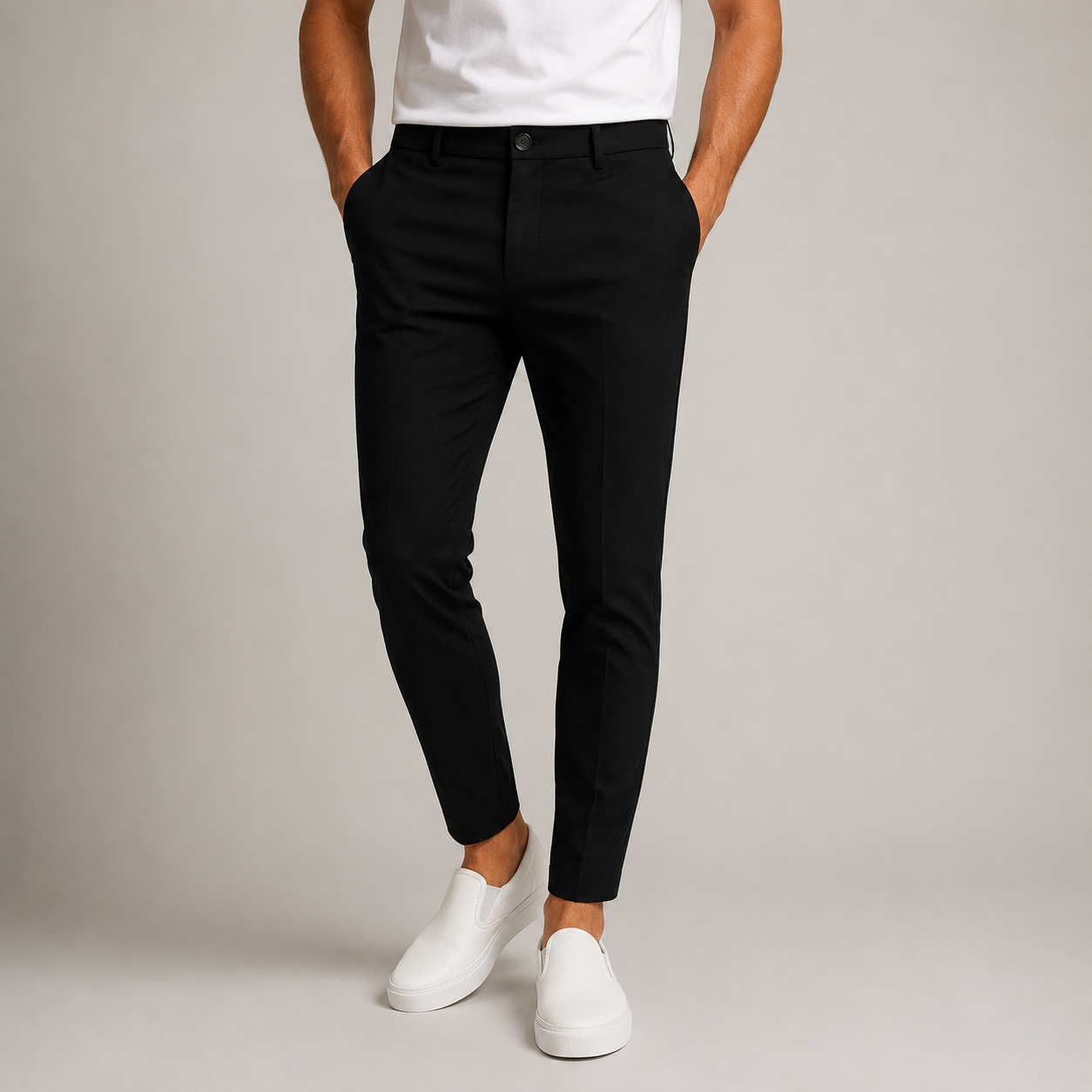 Men's Tailored Slim Fit Stretch Business Trousers