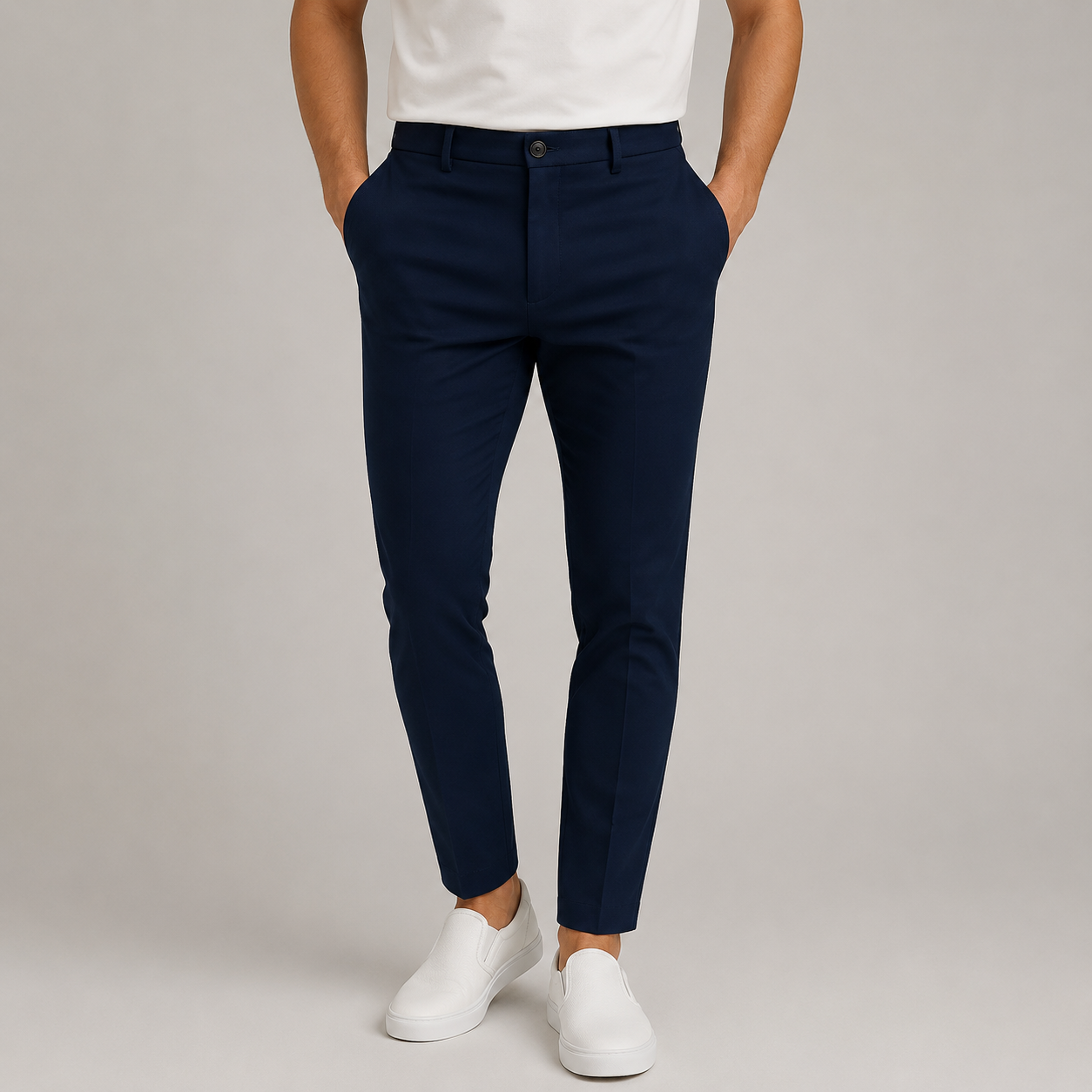 Men's Tailored Slim Fit Stretch Business Trousers