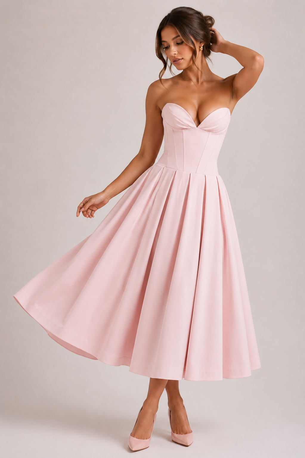 Women's Elegant Strapless Dress for Summer