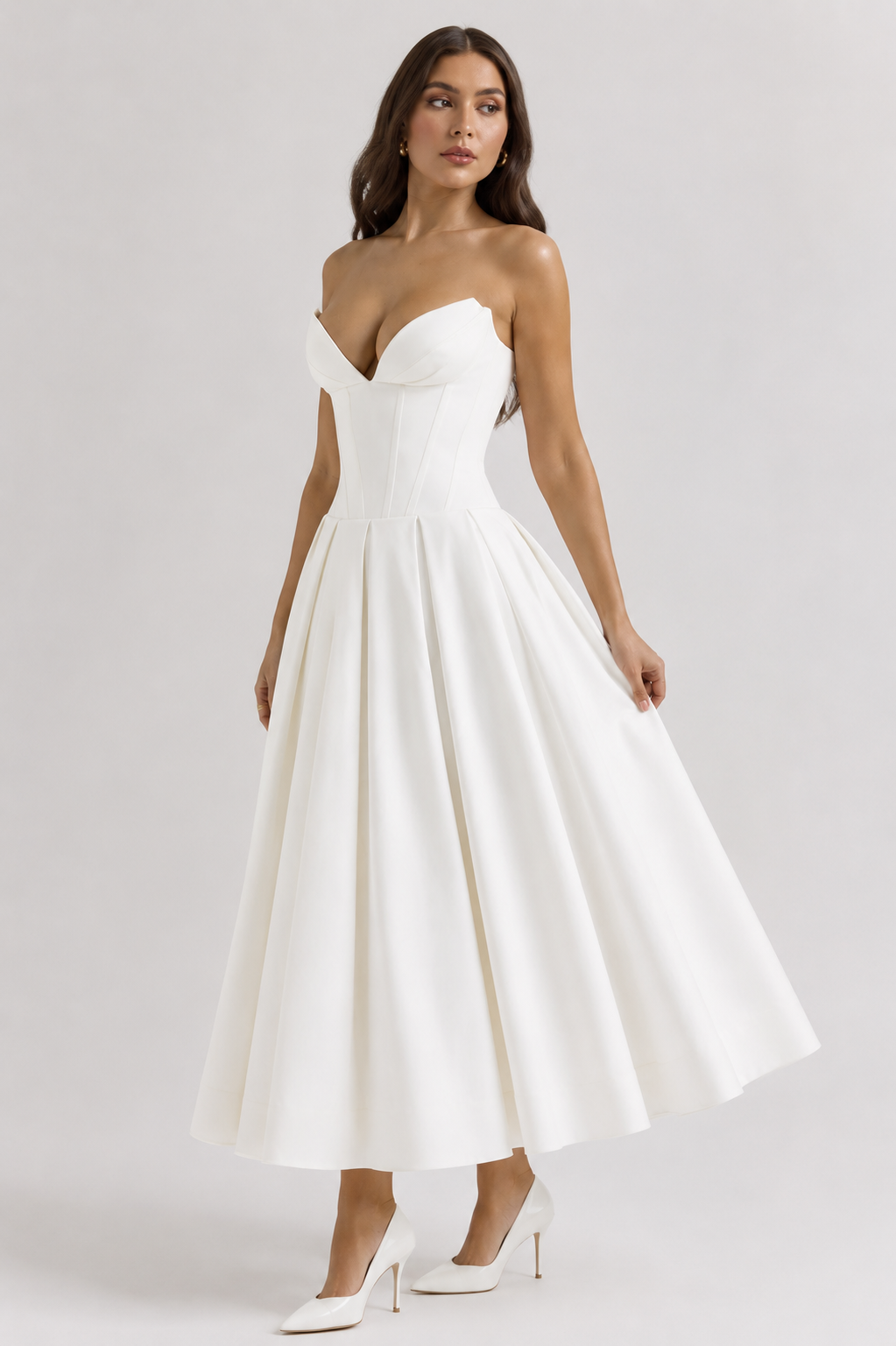 Women's Elegant Strapless Dress for Summer
