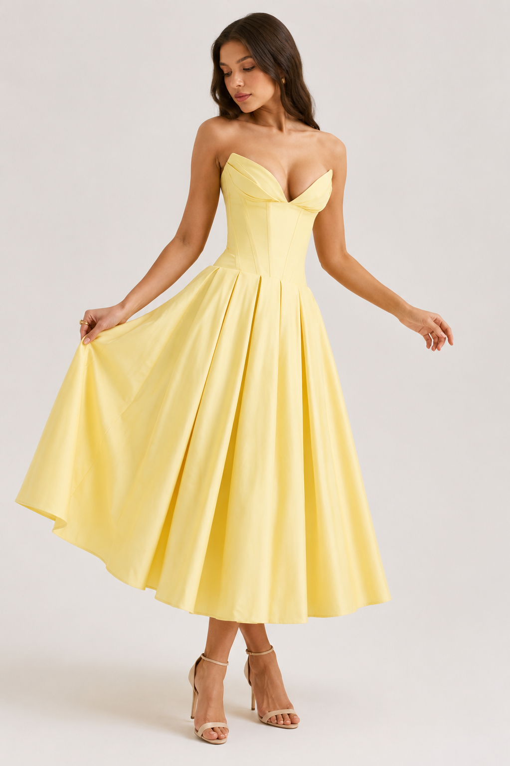 Women's Elegant Strapless Dress for Summer