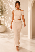 Women's One Shoulder Co Ord Set Elegant Evening Wear