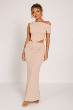 Women's One Shoulder Co Ord Set Elegant Evening Wear