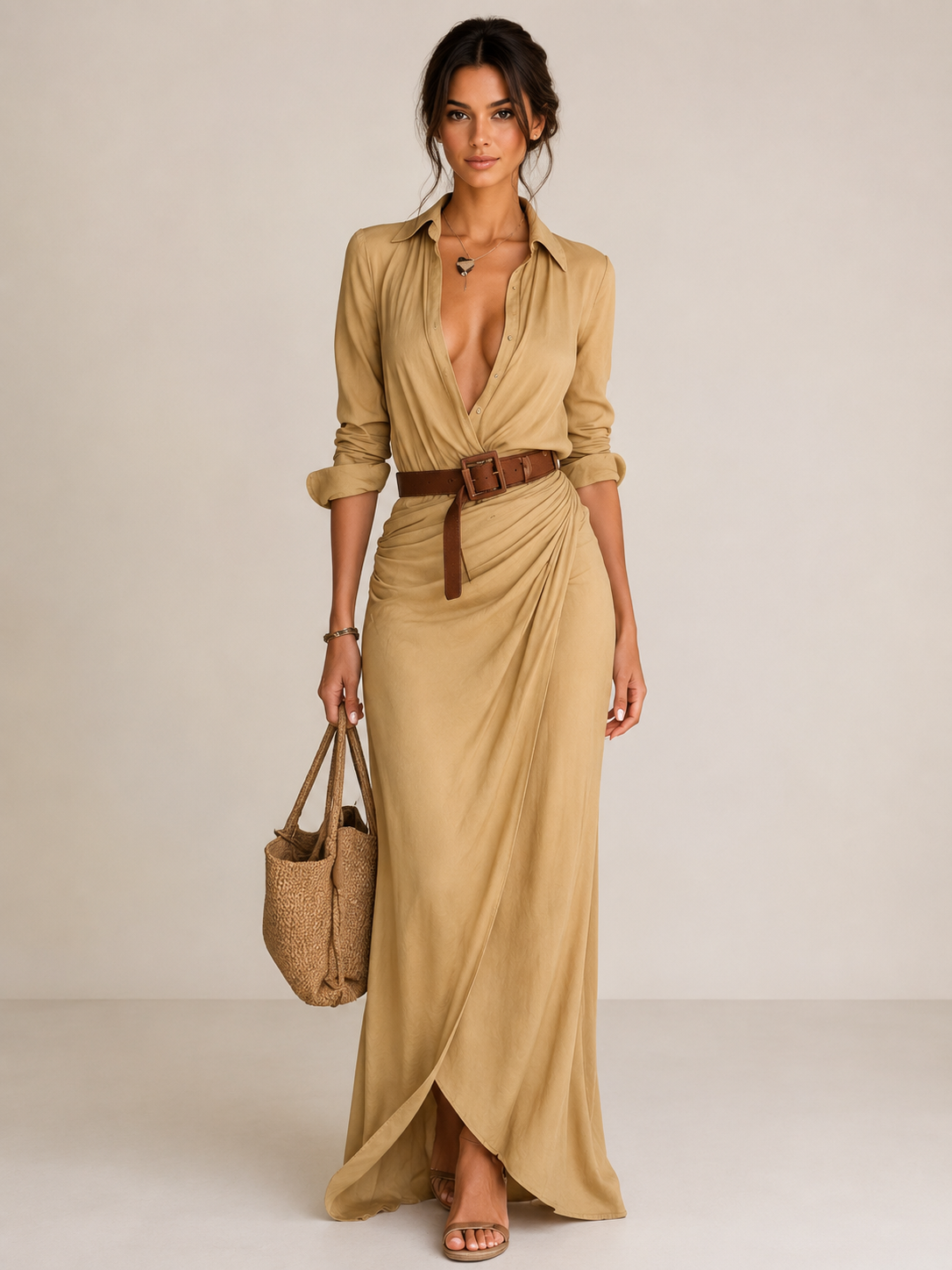 Women's Long Sleeve Maxi Dress Timeless Casual Chic Wear