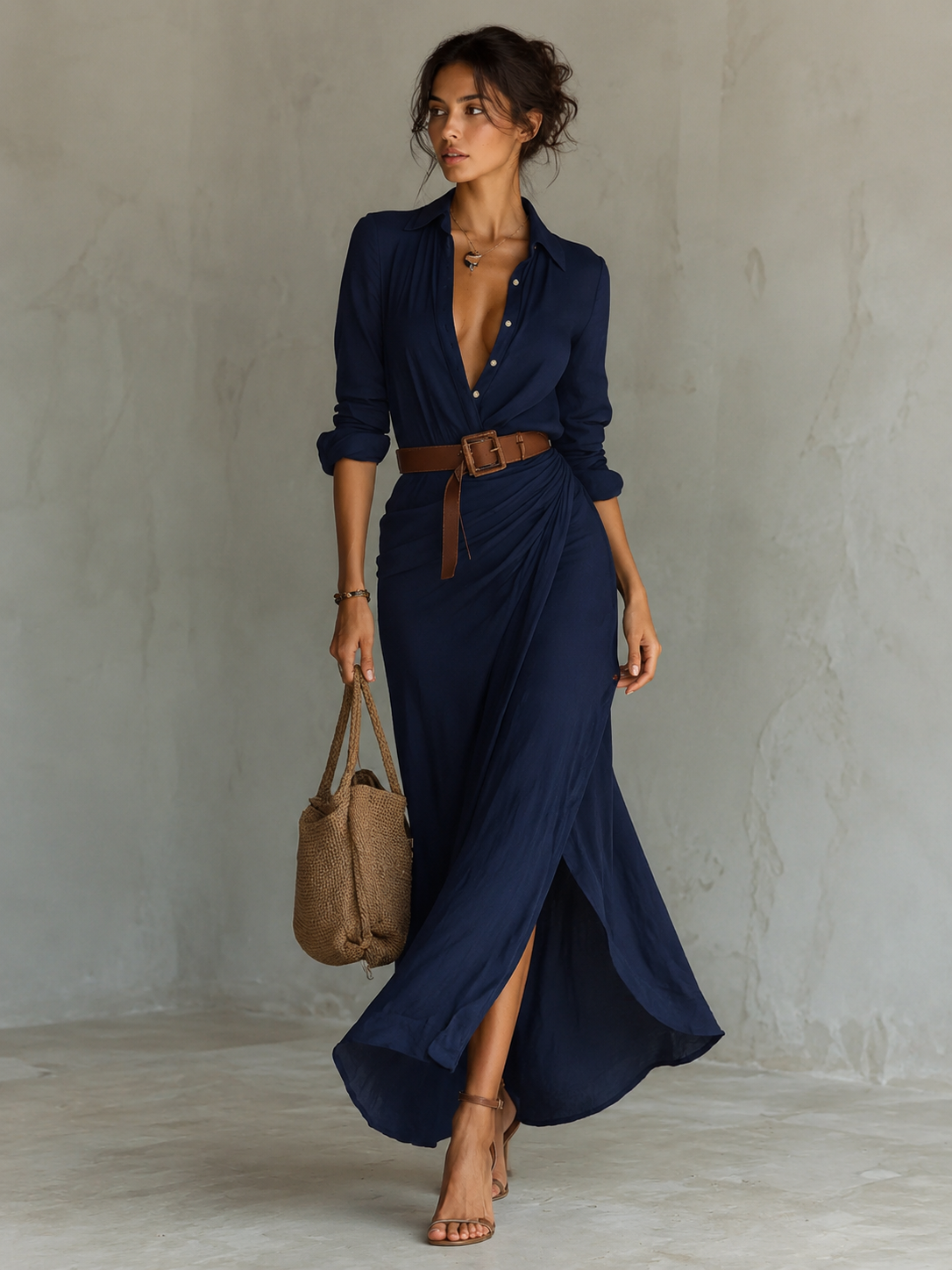 Women's Long Sleeve Maxi Dress Timeless Casual Chic Wear