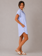 Women's Striped Shirt Dress Coastal Style
