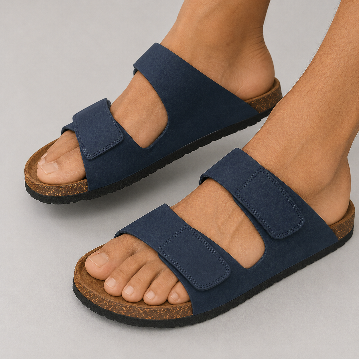Men's Double Strap Open Toe Slide Sandals