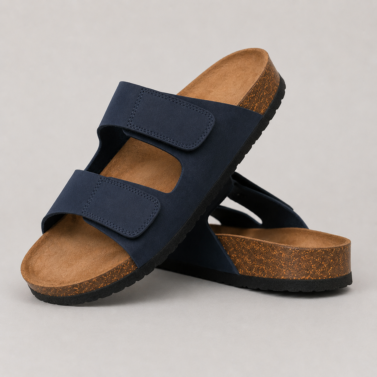 Men's Double Strap Open Toe Slide Sandals