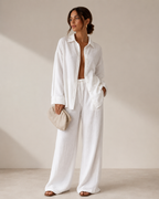 Women's Relaxed Resort Co Ord Set Chic Coastal Style
