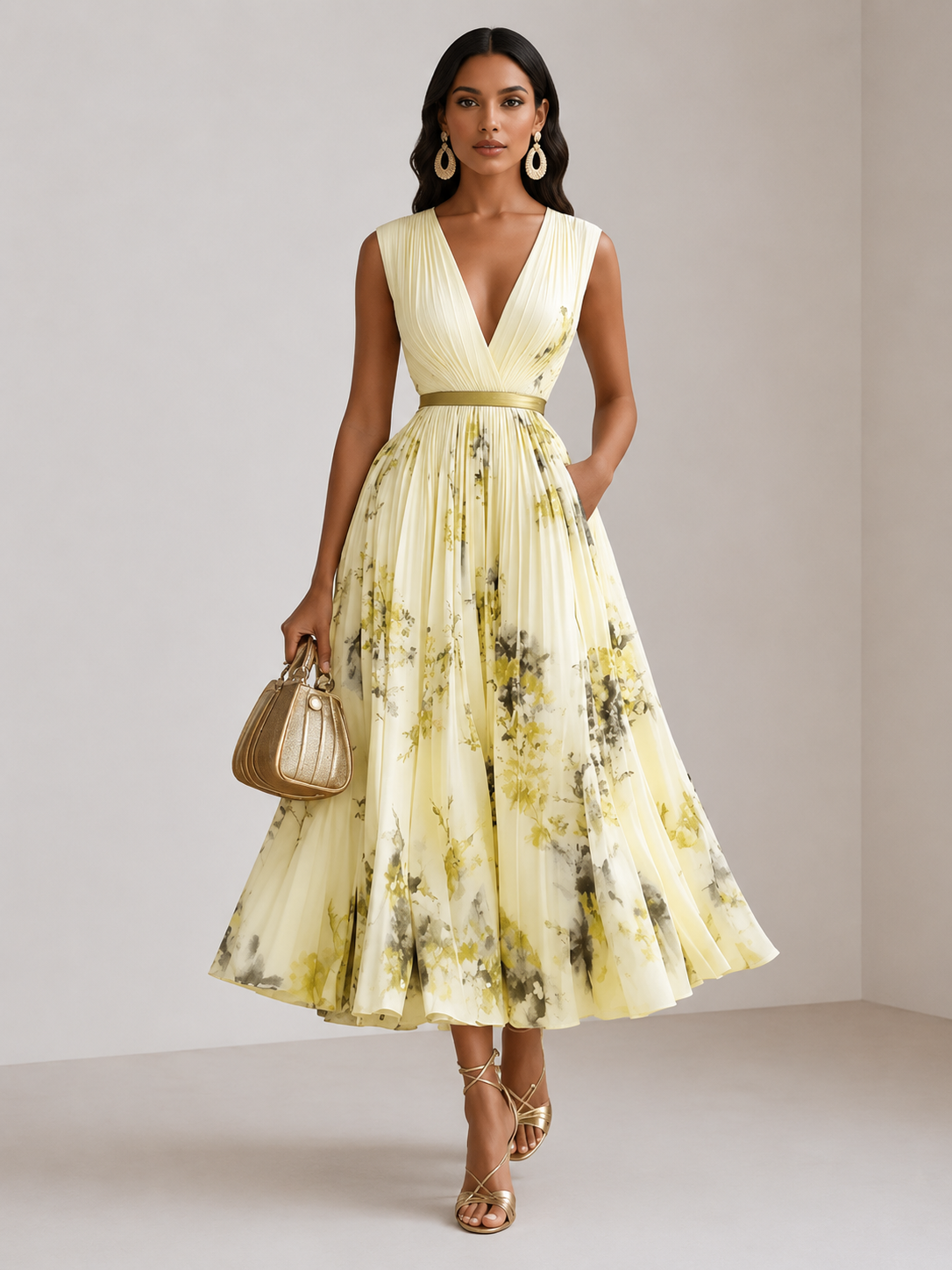 Women's Floral Maxi Dress Sophisticated Romantic Style
