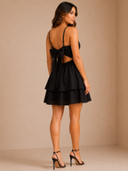 Women's Flowy Mini Dress with Spaghetti Straps