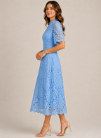 Women's Refined Lace Midi Dress Timeless Elegance