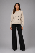 Women's Polka Dot Sweater – Soft Crew Neck Knit