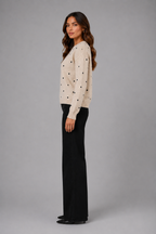 Women's Polka Dot Sweater – Soft Crew Neck Knit