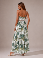 Women's Floral Print Maxi Dress with Spaghetti Straps