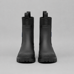 Women's Black Matte Ankle Chelsea Wellington Rain Boots