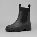 Women's Black Matte Ankle Chelsea Wellington Rain Boots