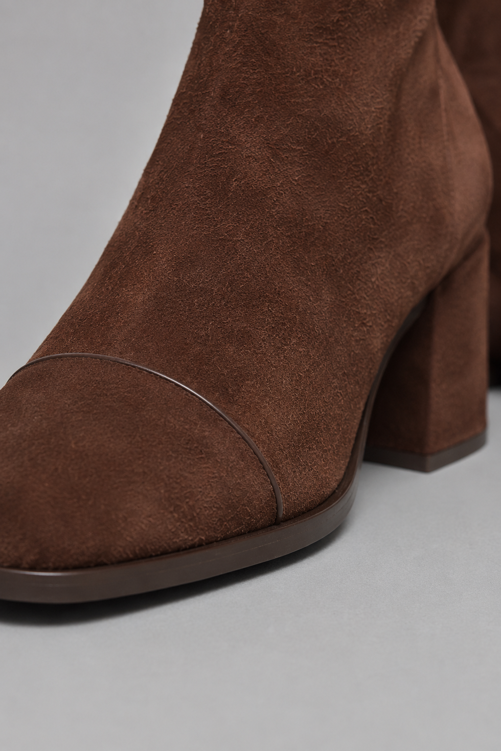 Women's Brown Suede Slouch Block Heel Ankle Boots