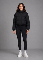 Women's Padded Quilted Cropped Bomber Jacket