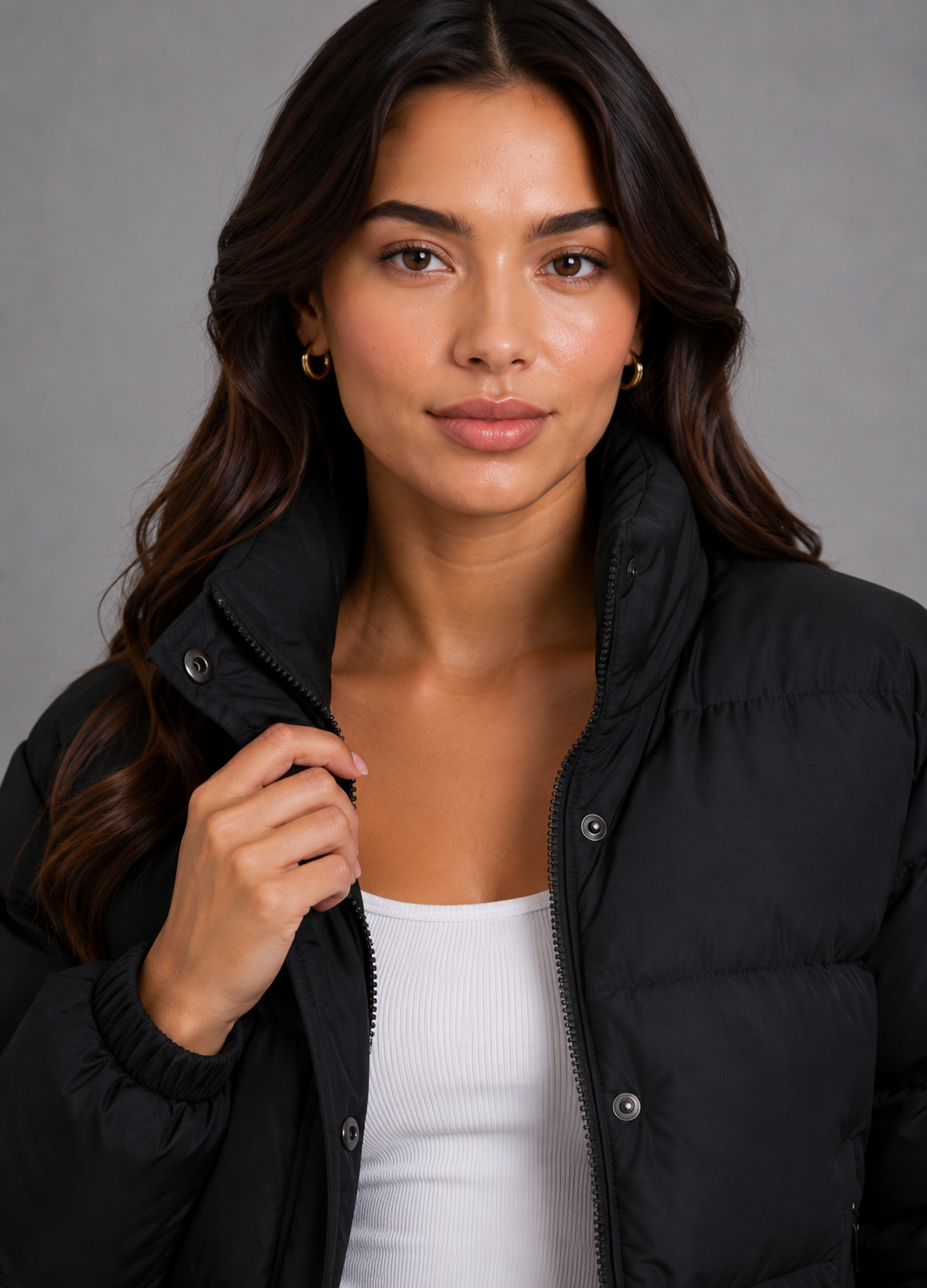 Women's Padded Quilted Cropped Bomber Jacket