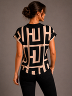 Women's Geometric Print Top Casual Chic Wear