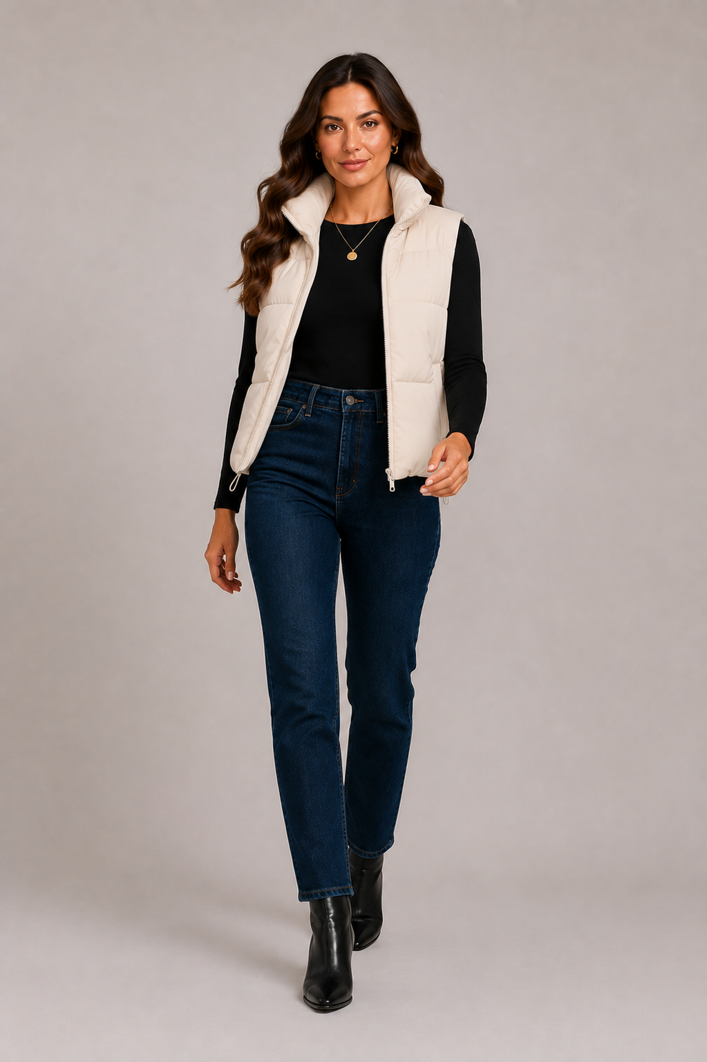 Women's Padded Gilet – Quilted Gilet with High Collar