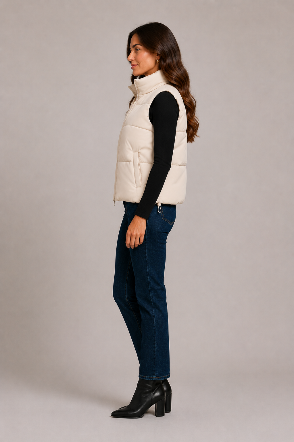 Women's Padded Gilet – Quilted Gilet with High Collar