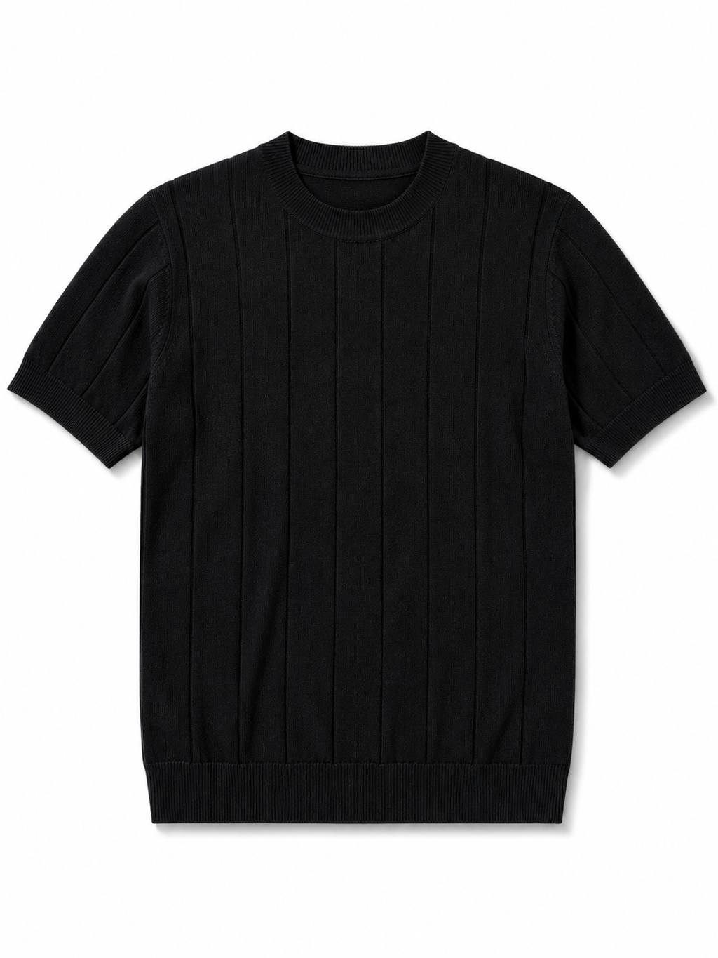 Men's Striped Short Sleeve Knit Shirt Casual Slim Fit Top