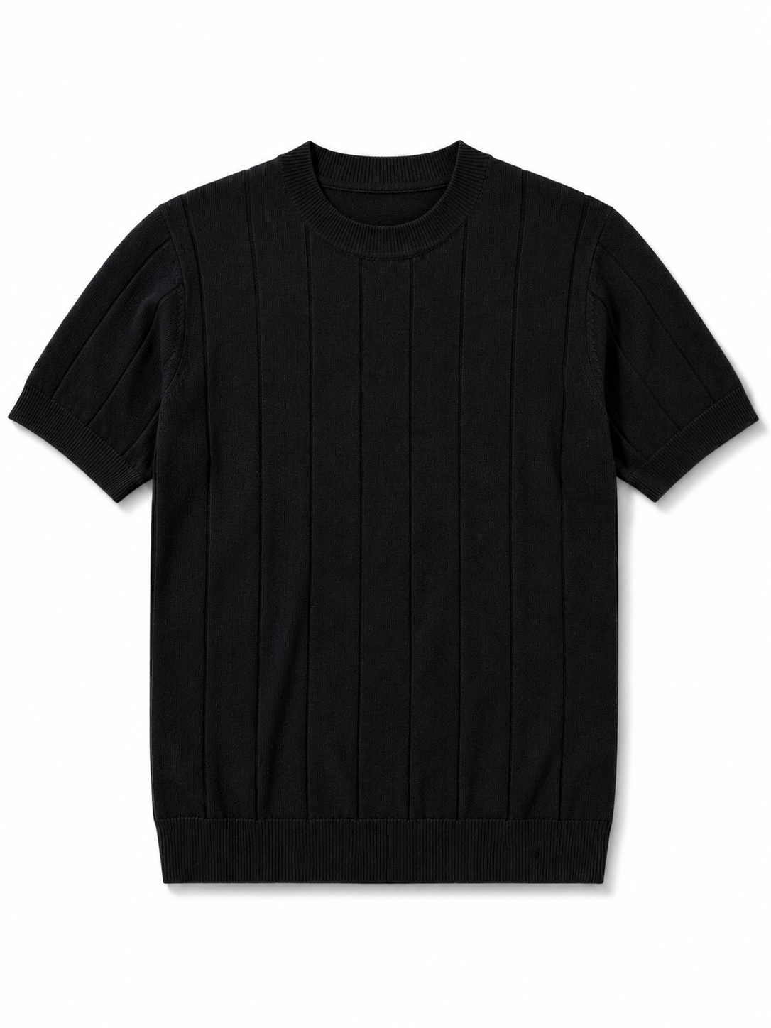 Men's Striped Short Sleeve Knit Shirt Casual Slim Fit Top