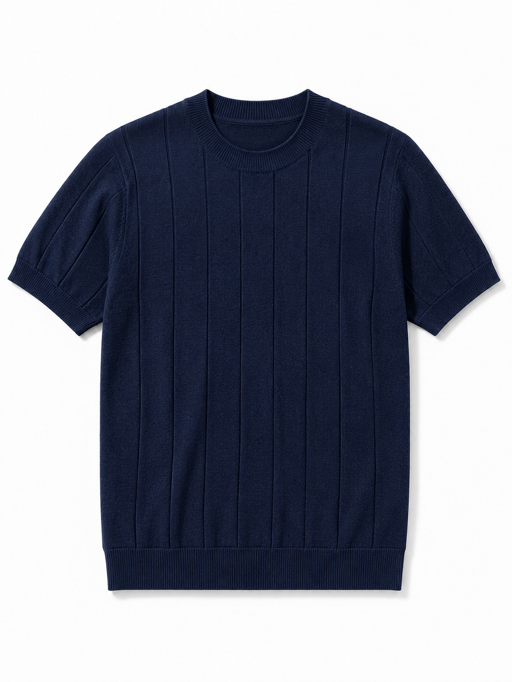 Men's Striped Short Sleeve Knit Shirt Casual Slim Fit Top