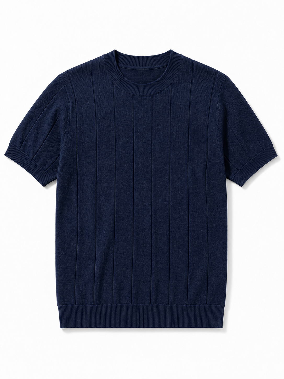 Men's Striped Short Sleeve Knit Shirt Casual Slim Fit Top