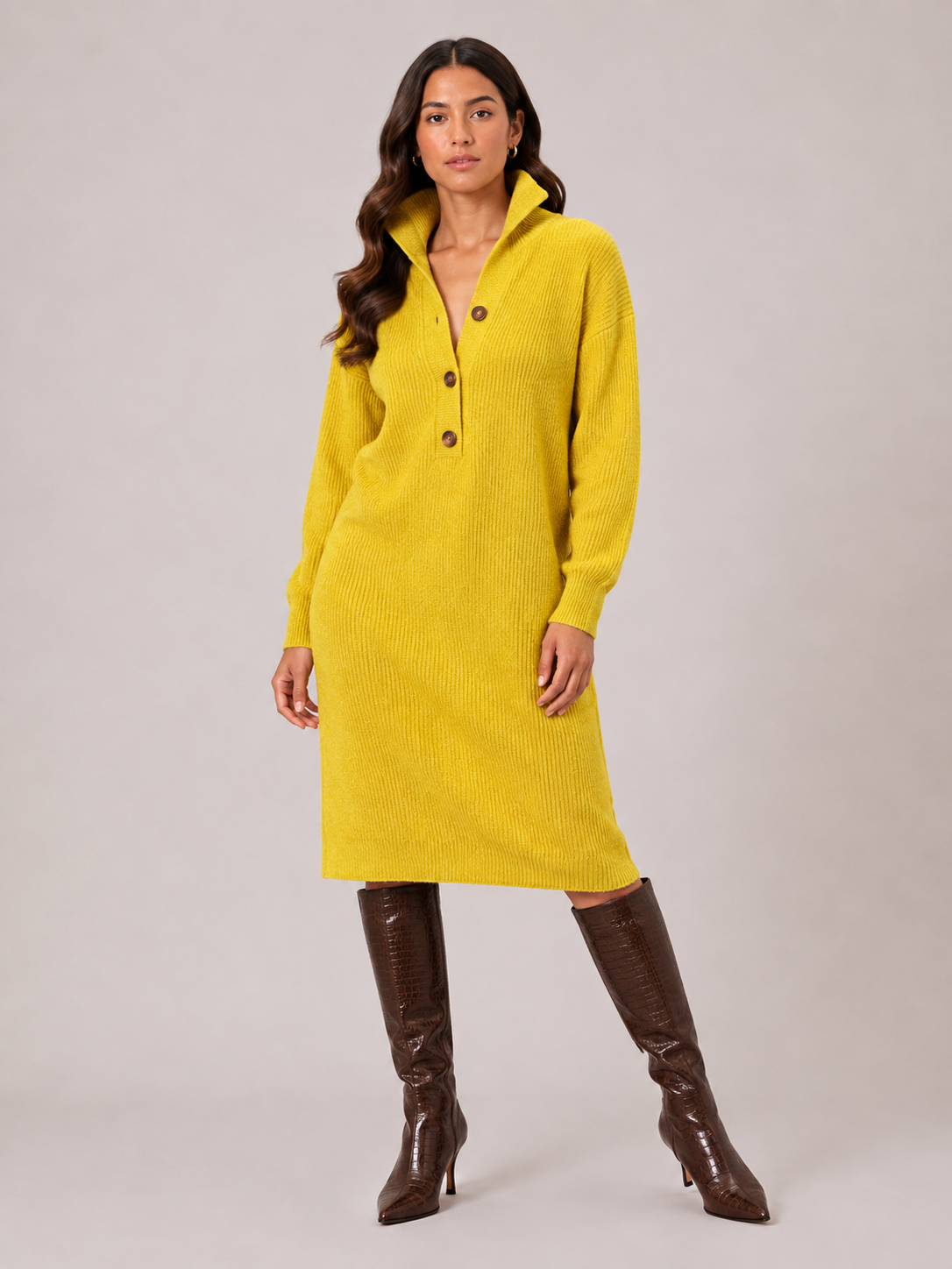 Women's Knitted Midi Jumper Dress