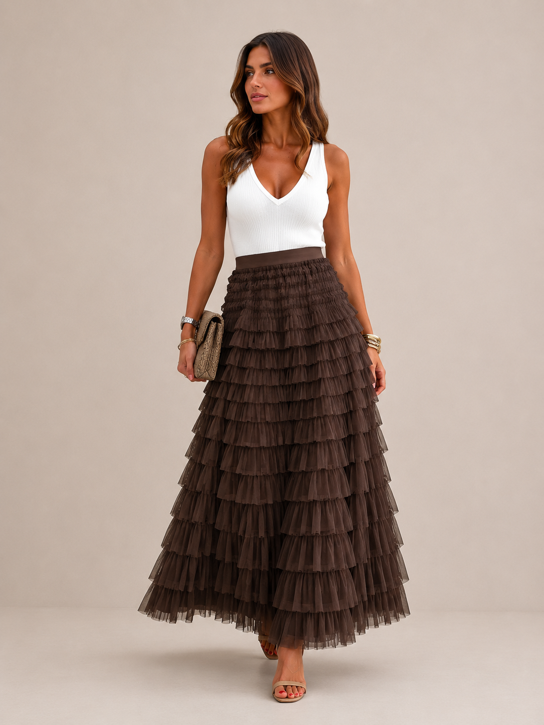 Women's Elegant Maxi Skirt for Summer and Vacation Wear
