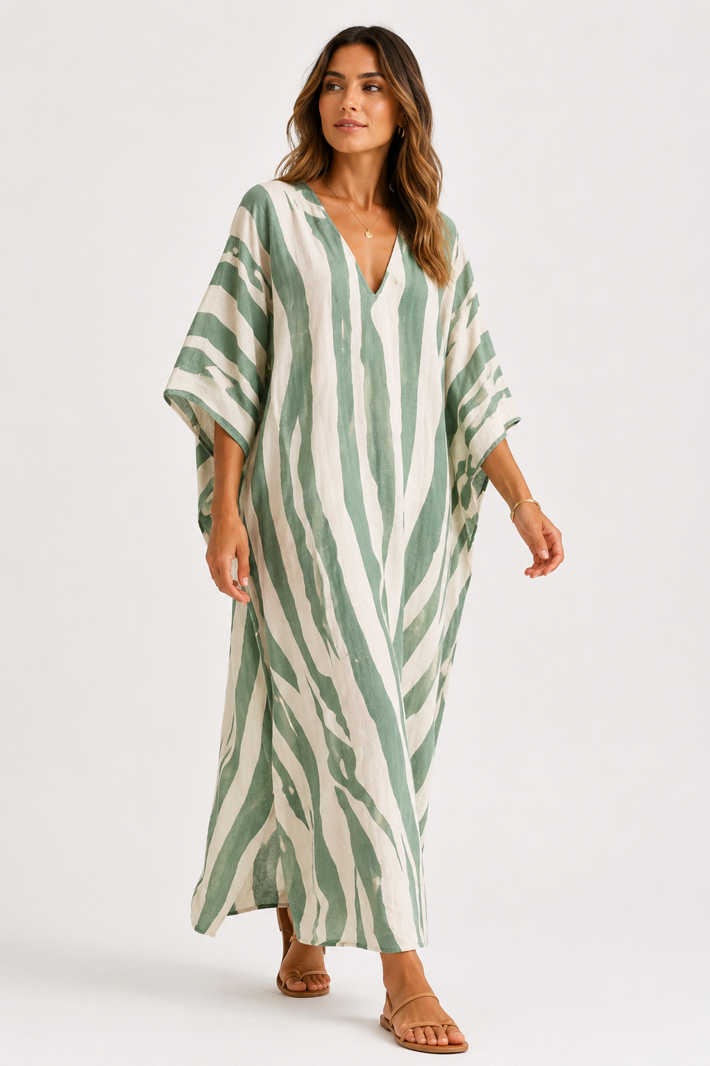 Women's Mediterranean Inspired Kaftan Dress