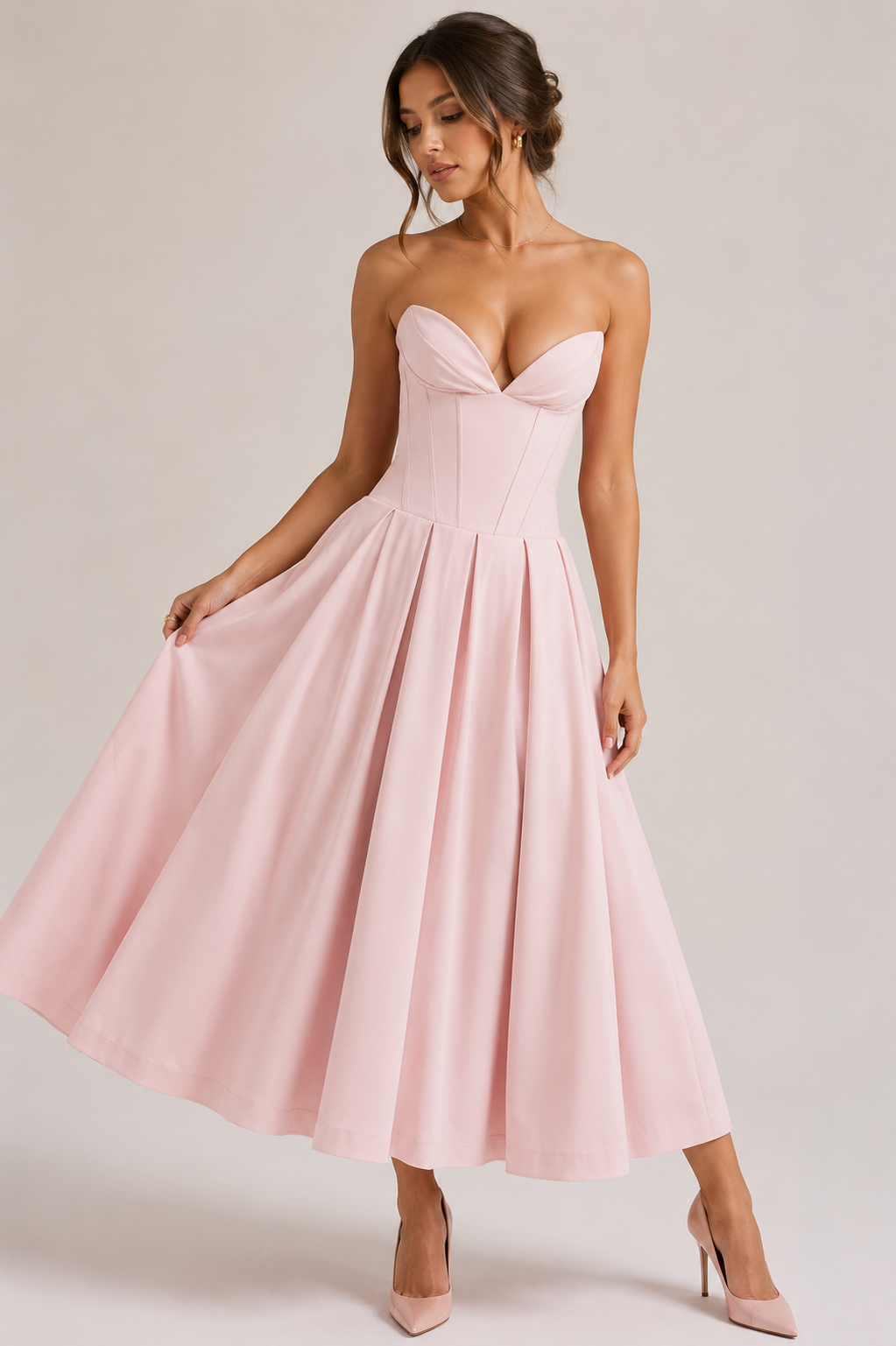 Women's Elegant Strapless Dress for Summer