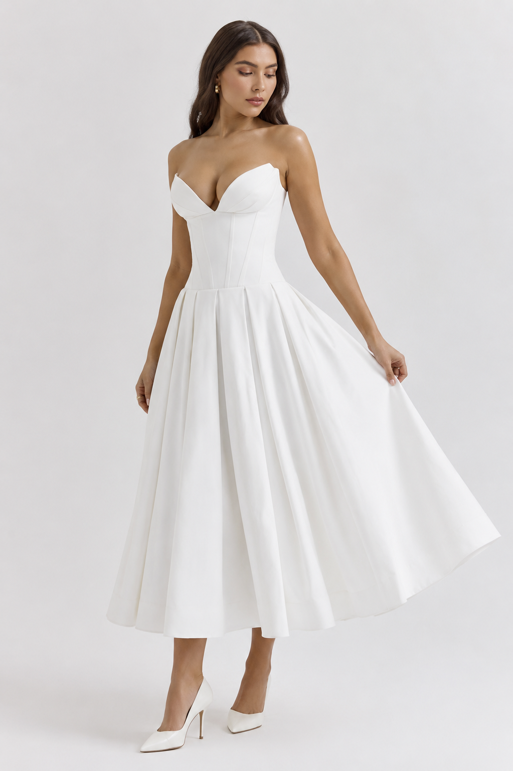 Women's Elegant Strapless Dress for Summer